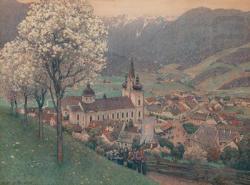 Gustav Jahn Prozession bei Mariazell. china oil painting image